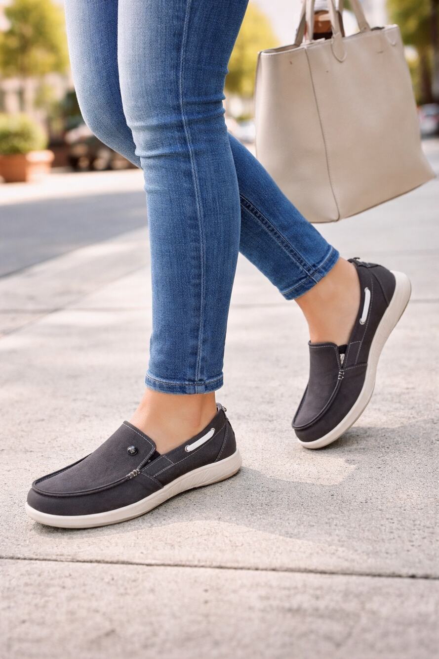 WalkHero Comfort Walking Shoes Women's 10 Gray Slip On Orthopedic Casual NEW